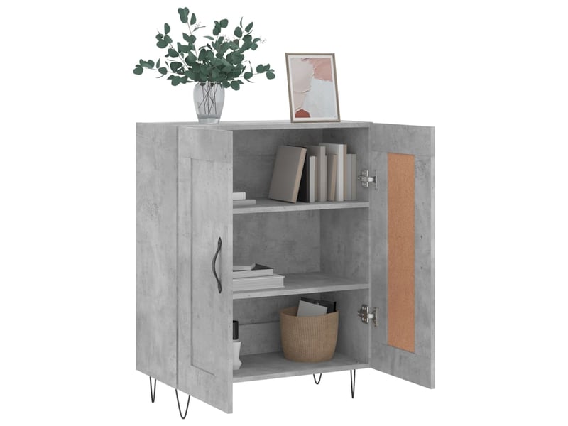  Buffet - bahut - meuble de rangement gris béton 69,5x34x90 cm bois d'ingénierie  - Conforama D