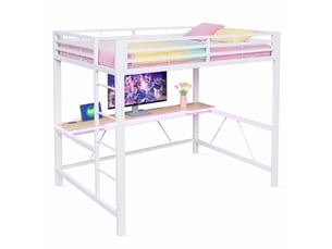 Lit mezzanine 140x200 cm <strong>STILVORA</strong>  <strong></strong> coloris blanc