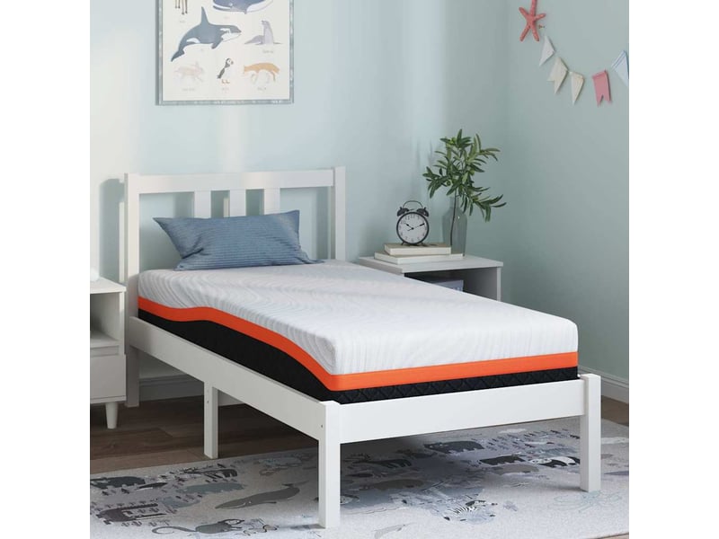 Matelas confort blanc et noir 80x160 cm tissu jacquard - Conforama B