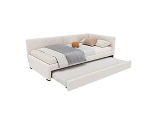 Lit banquette 90x200 cm <strong>OXEZA</strong>  <strong></strong> coloris beige