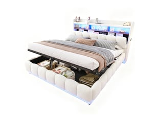 Lit coffre 180x200 cm DZMDIP   coloris blanc