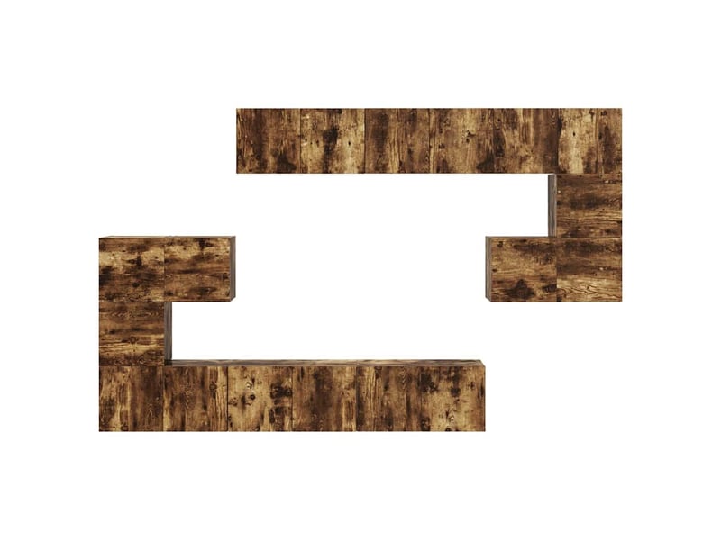  Ensemble de meubles tv - banc tv - meuble de rangement 10 pcs chêne fumé bois d'ingénierie  - Conforama E