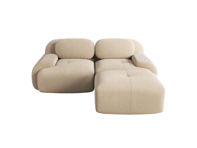  Canapé d'angle modulable en velours côtelé, beige, 208 x 178 x 70 cm Fay Lum - Conforama A