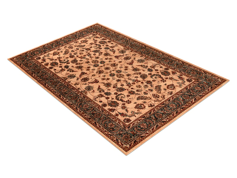  Tapis en laine kashqai 4328 100 fleurs, cadre bordeaux   vert 160x240 cm  - Conforama C