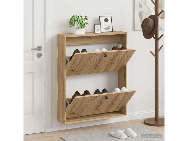  Meuble à chaussures mural, armoire à chaussures alkmaar 71x17x86 cm shl2094  - Conforama B