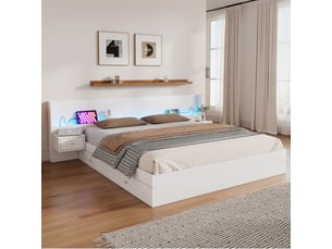 Lit avec rangement 180x200 cm    coloris blanc