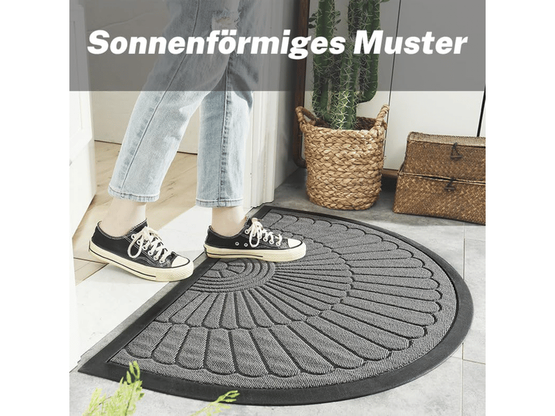  Paillasson d'extérieur lavable 50 x 80 cm, résistant aux intempéries, antidérapant, de qualité supérieure, semi-circulaire, pour l'extérieur  - Conforama B