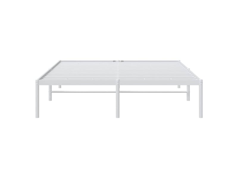  Lit double- lit adulte -  cadre de lit métal sans matelas blanc 140x200 cm  - Conforama D