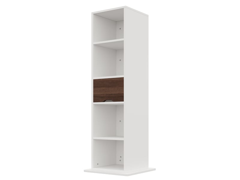  Colonne de rangement rotative avec miroir en pied mdf blanc 45 x 45 x 168 cm NK000704AAK - Conforama B