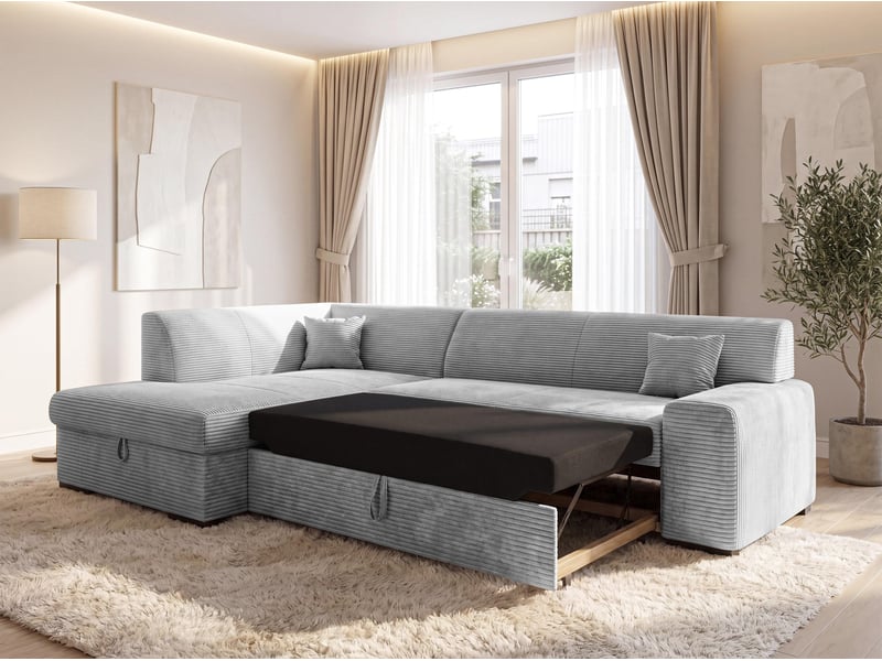 Canapé convertible lucera 260 cm avec coffre – gris clair Lucera - Conforama B