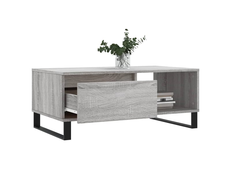  Table basse - table de salon - table à thé sonoma gris 90x50x36,5 cm bois d'ingénierie  - Conforama D