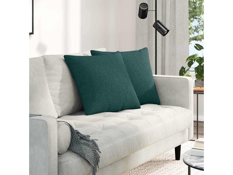  Lot de 2 coussins de canapé, coussins décoratifs tissu vert foncé 50 x 50 cm cf58987  - Conforama B