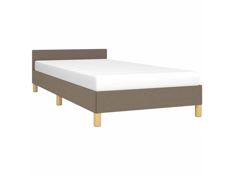  Lit simple- lit adulte -  cadre de lit avec tête de lit sans matelas taupe 80x200cm tissu  - Conforama B