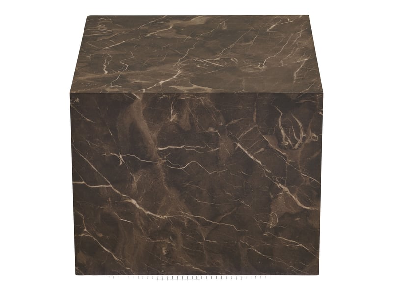  Lot de 2 tables basses prague carrées effet marbre marron  - Conforama D
