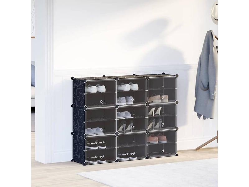 Cubes de rangement 9 pcs avec portes noir pp shl9755 - Conforama C