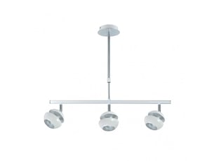 Fabrilamp beethoven, suspension, moderne, 3 x gu10, blancargenté, 44-68 x 56.5 x 12 cm