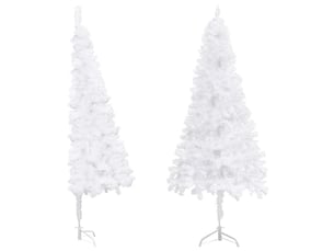 Sapin de noël artificiel, arbre de noël d'angle blanc 240 cm pvc