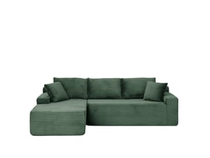 Canapé d'angle compressé gauche fixe <strong>BGSRYAO</strong> <strong></strong> 3 places Velours côtelé Vert