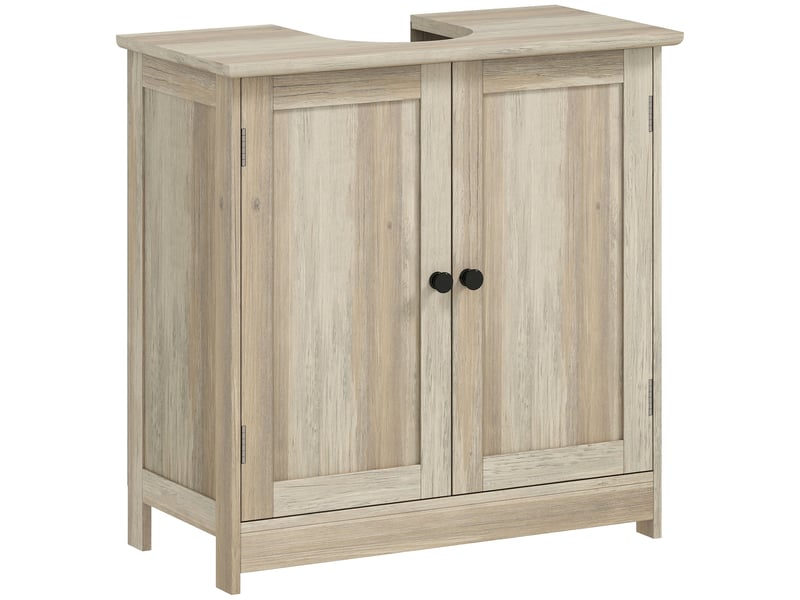  Meuble sous lavabo, meuble de salle de bain placard à 2 portes, étagère réglable, anti-humidité, 60 x 30 x 60 cm, gris  - Conforama A