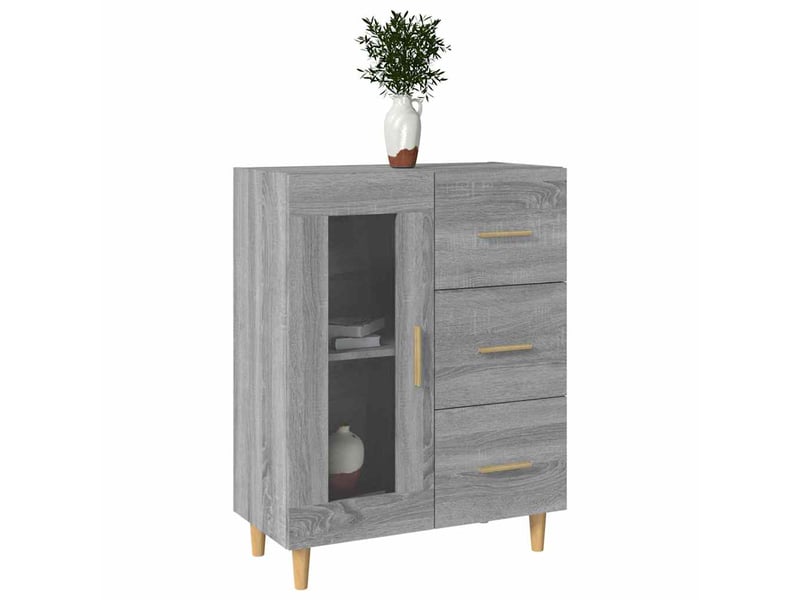  Buffet - bahut - meuble de rangement sonoma gris 69,5x34x90 cm bois d'ingénierie  - Conforama D