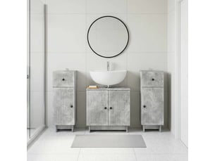 Ensemble de meuble de salle de bain 3 pièces ede gris béton cf63420