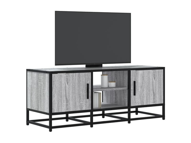  Meuble tv - banc tv - meuble de rangement sonoma gris 100x35x41 cm bois d'ingénierie et métal  - Conforama B