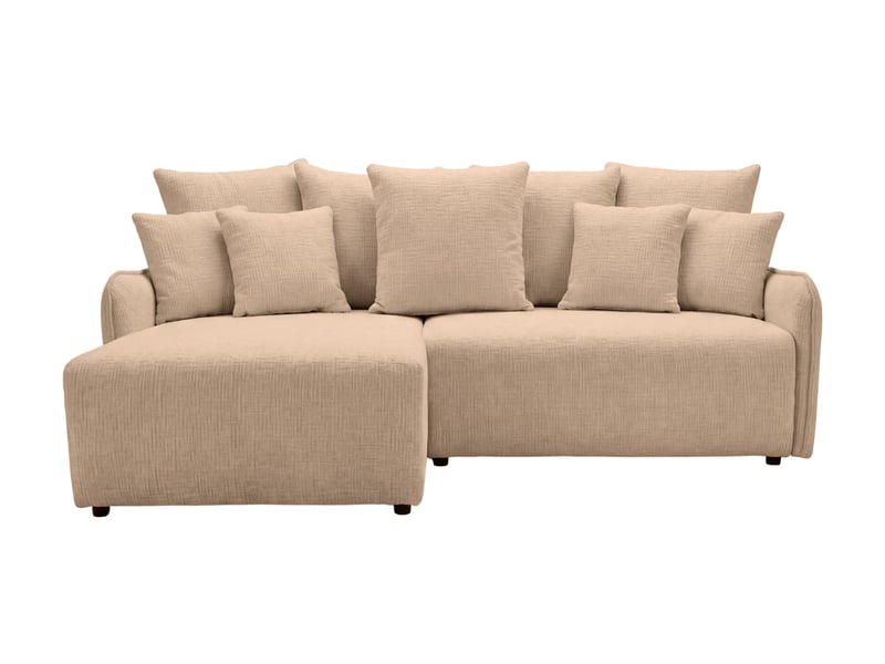  Portofino - canapé d'angle convertible tissu chenille 3 places café  - Conforama A