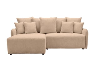 Canapé d'angle réversible convertible CASANOVA 3 places Tissu marron avec coffre de rangement