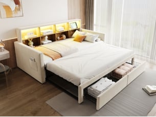 Lit gigogne 90x190 cm BIQZUYA coloris blanc