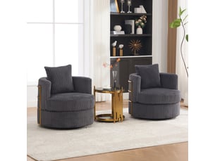 Fauteuil fixe Fay Lum <strong></strong> Velours côtelé gris