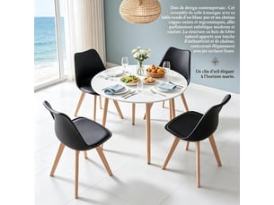 Ensemble table rond(e)  4 chaise(s)  <strong></strong> <strong></strong> 