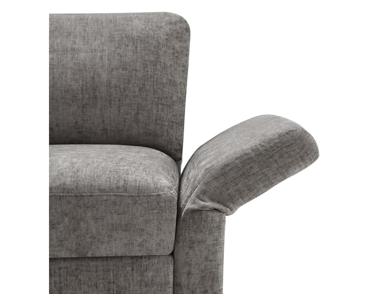  Canapé d’angle 218x156.5x86 cm accoudoirs réglables chenille gris  - Conforama D