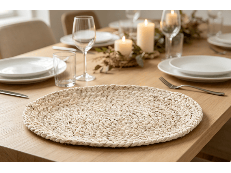  Set de table dkd home decor naturel fibre naturelle bali 32 cm S3037281 - Conforama C