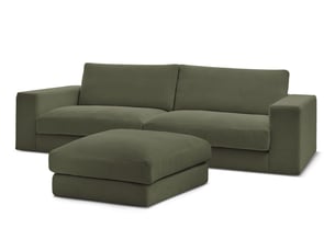 Canapé droit fixe BOBOCHIC LEONARD 4 places Velours vert