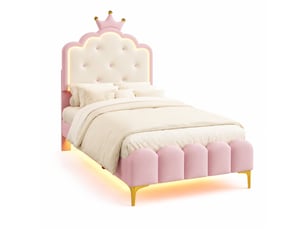 Lit simple 90x200 cm MEUBLIV   coloris rose
