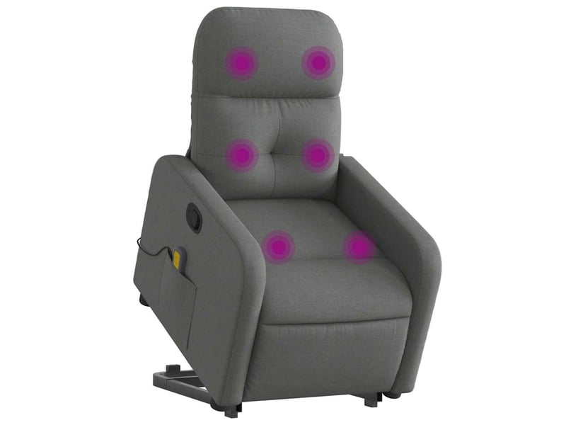  Fauteuil de massage inclinable, fauteuil relax gris foncé tissu shl31179  - Conforama C