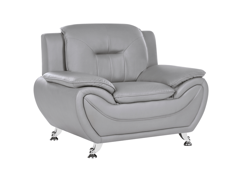 Fauteuil leira cuir pu gris - Conforama A