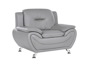 Fauteuil leira cuir pu gris