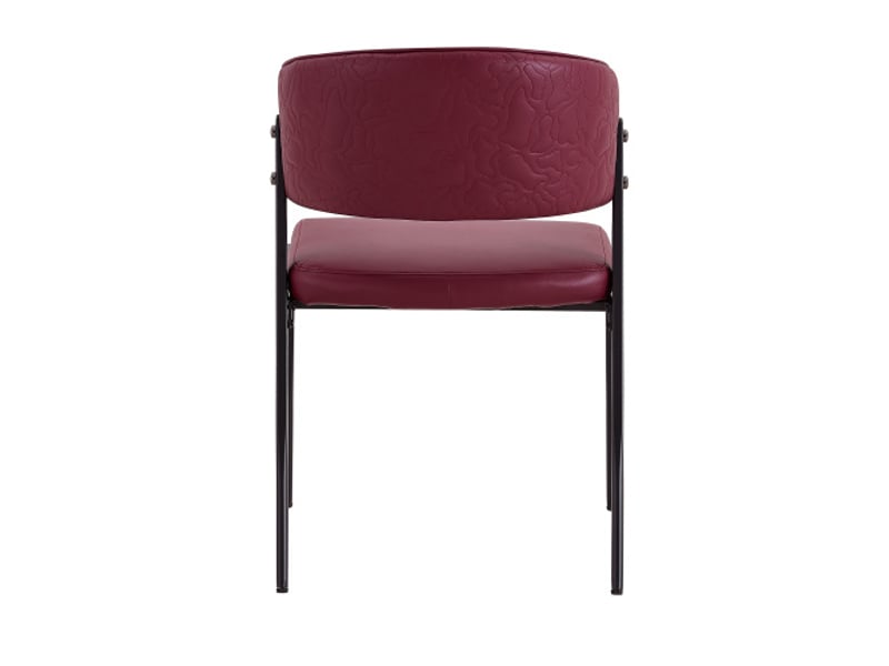  Lot de 2 chaises de salle à manger rembourrées - cadre métal, dossier ergonomique, assise simili-cuir - cuisine-salon  - Conforama E