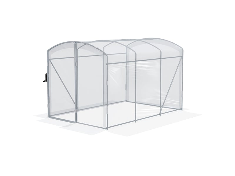Serre tunnel accessible à pied, film transparent, structure en acier galvanisé, 3 x 2 x 2 m - Conforama B