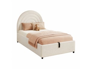 Lit coffre 90x200 cm <strong>MAISENTIEL</strong>  <strong></strong> coloris beige