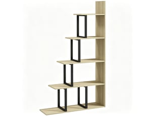 Bibliothèque de rangement - etagère-escalier industrielle à 5 niveaux, utilisable comme séparateur de pièce et bibliothèque