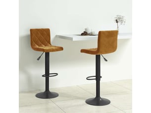Lot de 2 tabouret de bar, chaise de bar marron velours shl91945