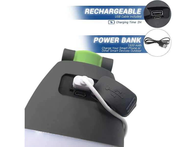 3 en 1 lanterne de camping à led & lampe de poche à main & lampe de table 5 modes rechargeable tente lumières extérieur banque de puissance - Conforama D