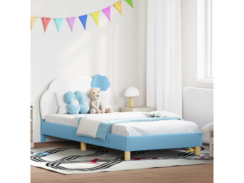 Cadre de lit pour enfants - lit jeune avec tête de lit bleu 80 x 200 cm pu - Conforama B