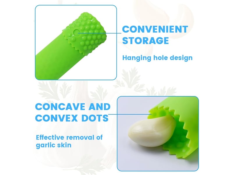  3 pièce epluche ail en silicone, de peau presse-ail professionnel,rouleaux d'éplucheur d'ail peeling, accessoire de cuisine  - Conforama C
