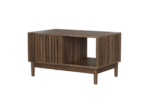 Table basse avec niche, étagères ouvertes et pieds en bois massif, style moderne, pour salon, 80 × 50 × 45 cm