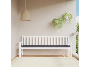 Coussin de banc de jardin, coussin d'assise anthracite 200x50x7 cm tissu oxford cf52643