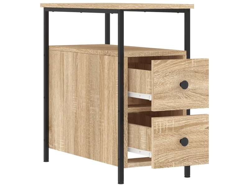  Table de chevet - cabinet de chevet - table de nuit chêne sonoma 30x60x60 cm bois d'ingénierie  - Conforama E
