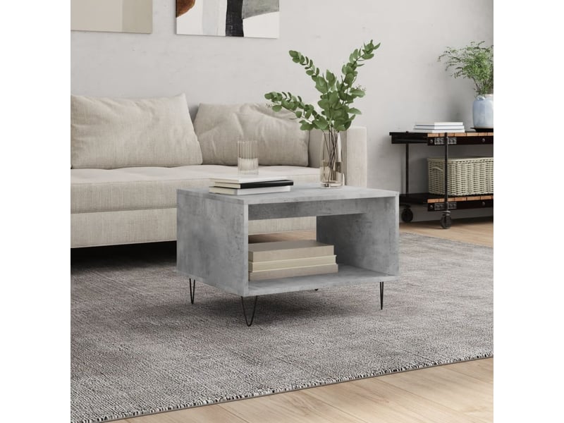  Table basse rectangulaire | table de salon gris béton 60x50x40 cm bois d'ingénierie shl5677  - Conforama B